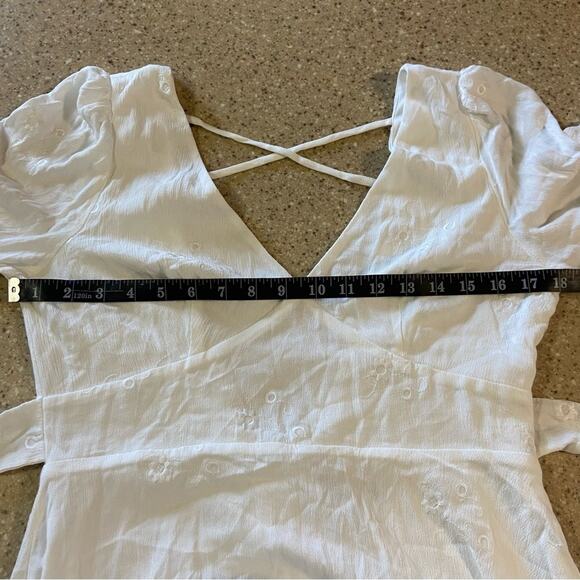 NWOT Lulus In the Meadow White Embroidered Backless Mini Dress - Picture 10 of 13